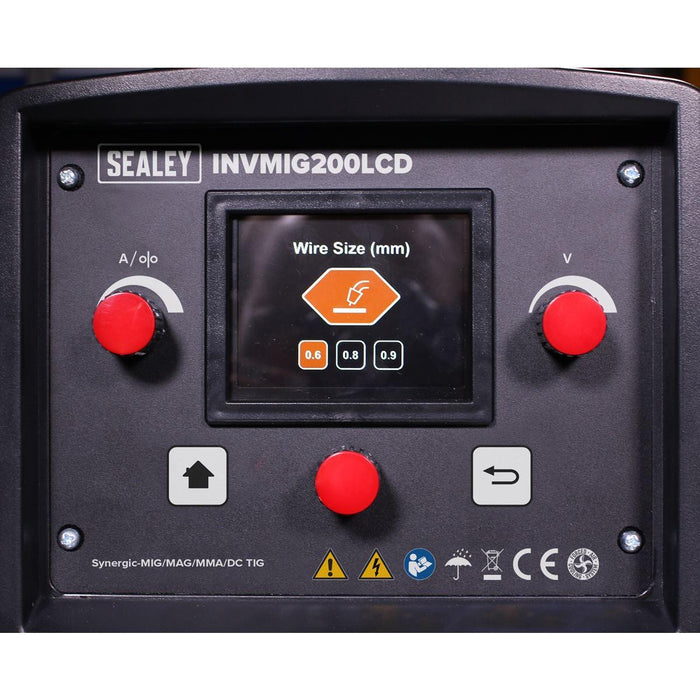 Sealey Inverter Welder MIG TIG & mmA 200A with LCD Screen INVMIG200LCD Sealey - Town Tools 