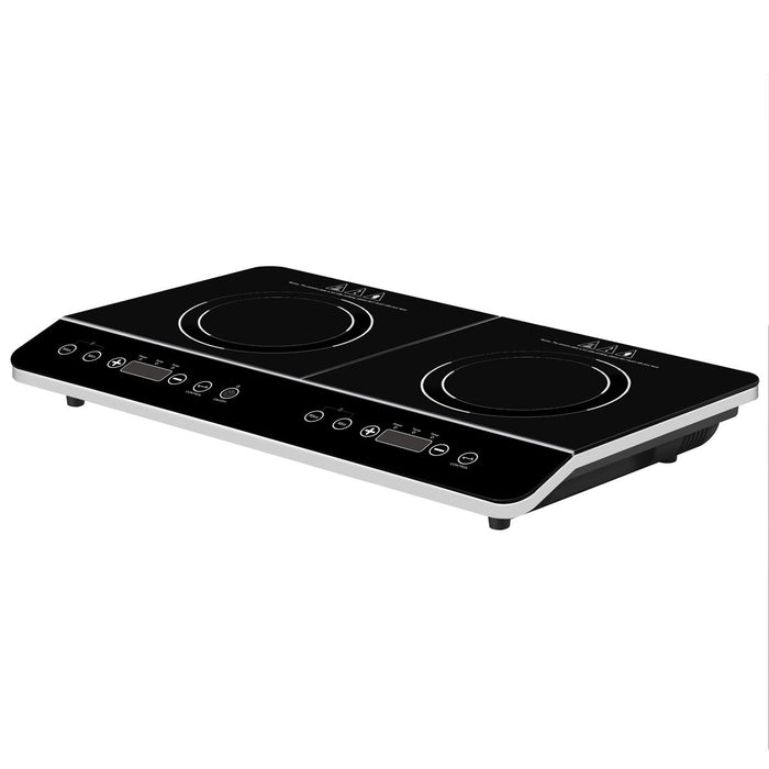 Baridi Portable Induction Hob with 2 Cooking Zones 60 x 36 x 6.5cm - Black