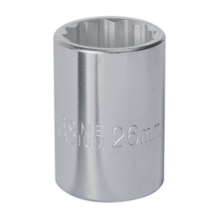 Sealey WallDrive Socket 26mm 3/4"Sq Drive S34/26 Sealey - Town Tools 