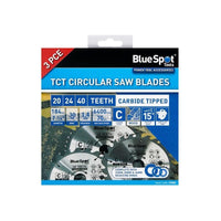 Bluespot Tools 184mm Circular Saw Blade Set, 3 Piece