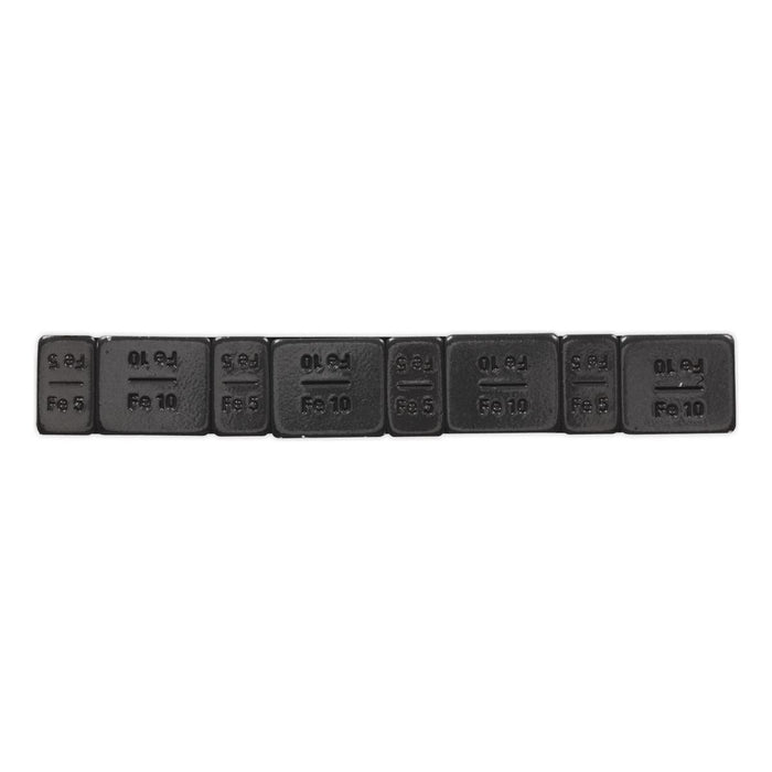 Sealey Wheel Weight 5 & 10g Adhesive Zinc Plated Steel Black Strip of 8 (4 x Eac Sealey - Town Tools 