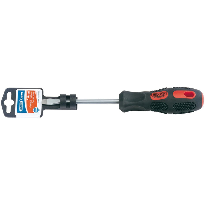 Draper Expert Plain Slot Flared Tip Screwdriver, 6 38-100mm