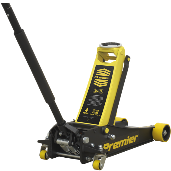 Sealey Trolley Jack 4 Tonne Rocket Lift Yellow 4040AY Sealey - Town Tools 