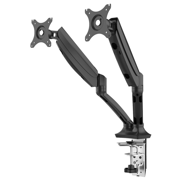 Dellonda Adjustbale Double Monitor Arm with 360 Rotation - Black DH25