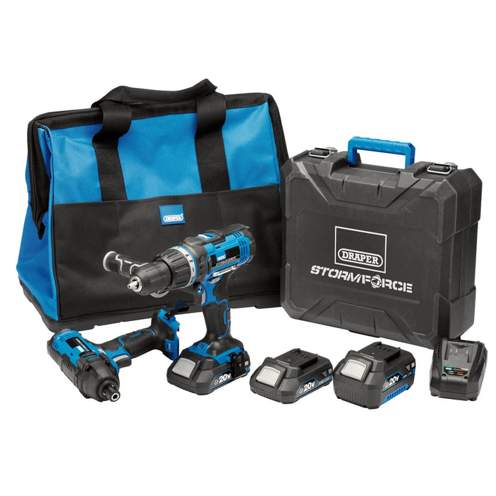 Draper Storm Force® 20V Cordless Impact Kit (7 Piece) - PTK20VIMP