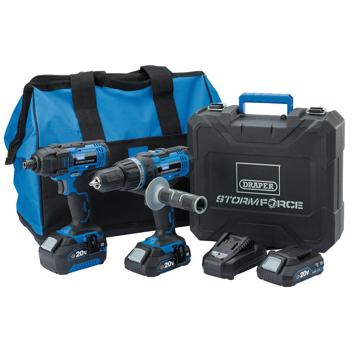 Draper Storm Force® 20V Cordless Impact Kit (7 Piece) - PTK20VIMP