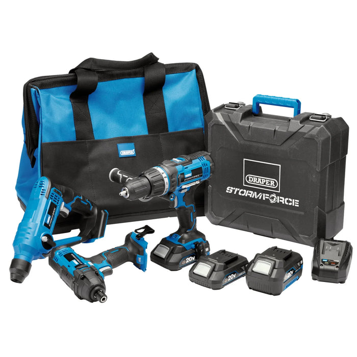 Draper Storm Force® 20V Cordless Fixing Kit (8 Piece) - PTK20VFIX