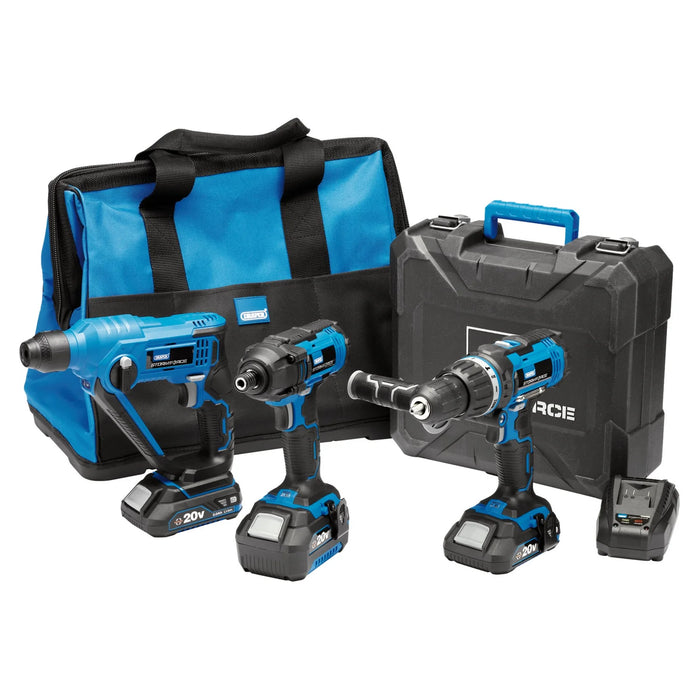 Draper Storm Force® 20V Cordless Fixing Kit (8 Piece) - PTK20VFIX