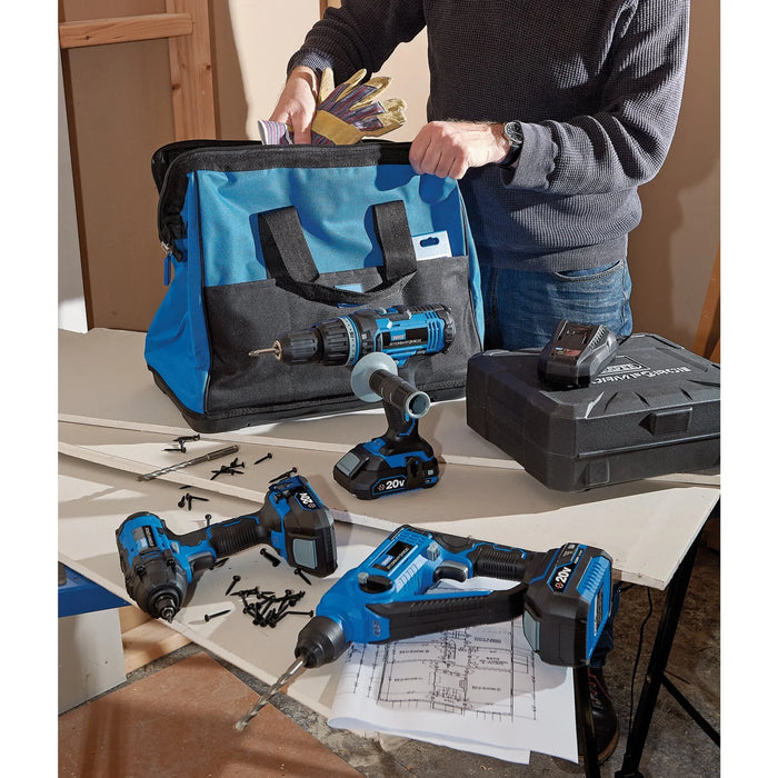Draper Storm Force® 20V Cordless Fixing Kit (8 Piece) - PTK20VFIX