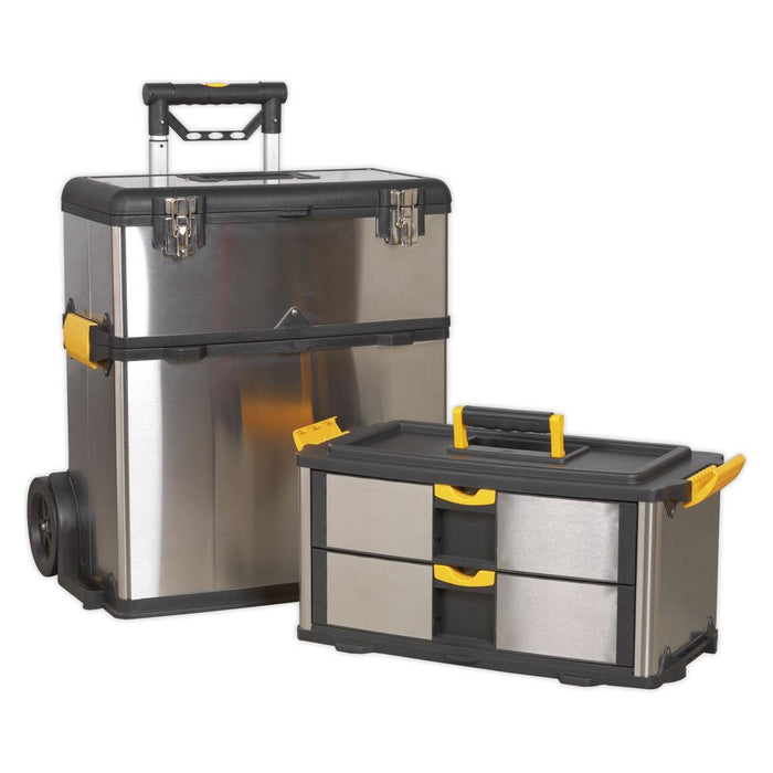 Sealey Mobile Stainless Steel/Composite Toolbox 3 Compartment AP855 Sealey - Town Tools 