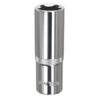 Sealey WallDrive Socket 18mm Deep 1/2"Sq Drive Fully Polished SP1218D