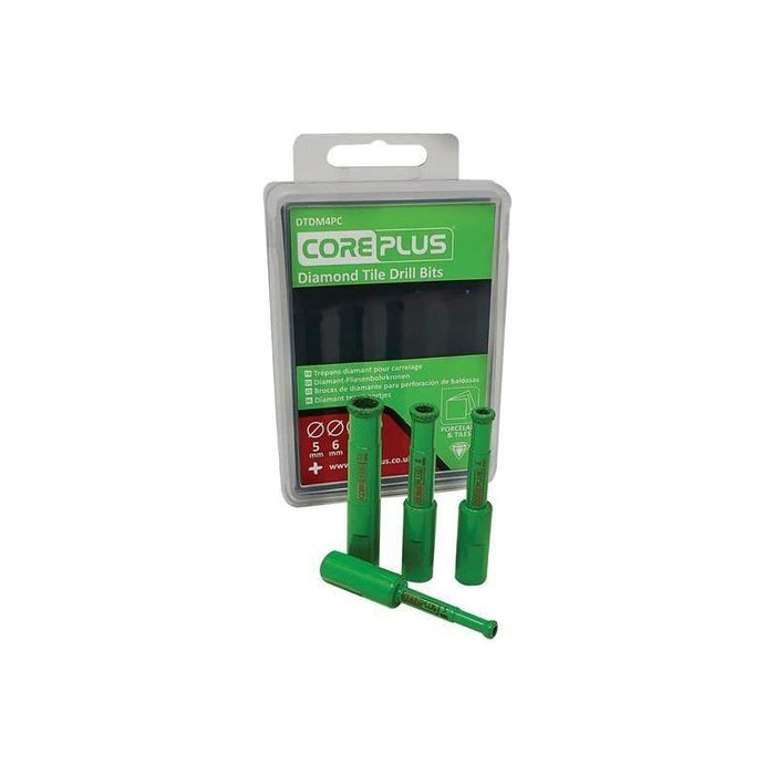 Coreplus DTDM4PC Diamond Tile Drill Bit Set, 4 Piece CorePlus - Town Tools