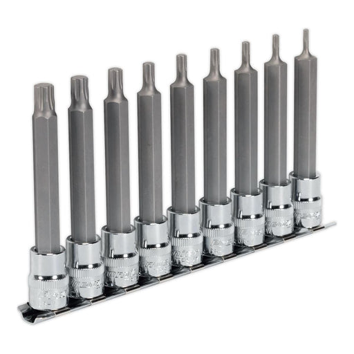 Sealey Trx-P* Socket Bit Set 9Pc 3/8Inchsq Drive 100mm Sealey - Town Tools 