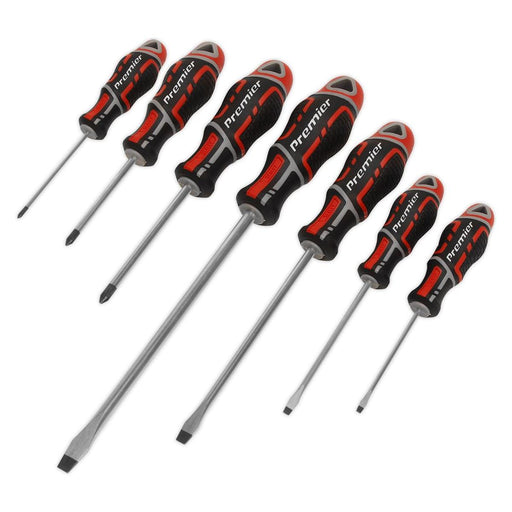 Sealey Premier Premier GripMAX Screwdriver Set 7pc - Red AK4321 Sealey Premier - Town Tools 