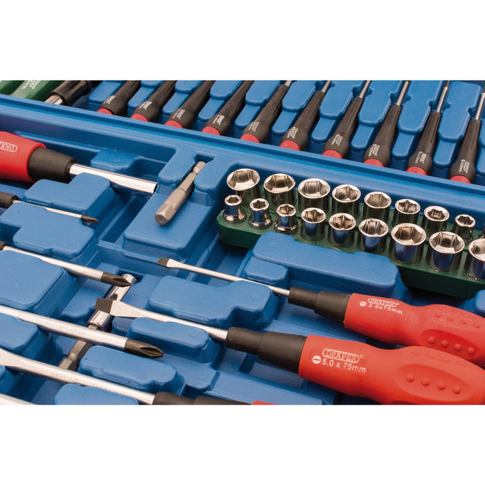 Draper Screwdriver, Socket and Bit Set, Blue (70 Piece) - 865/70