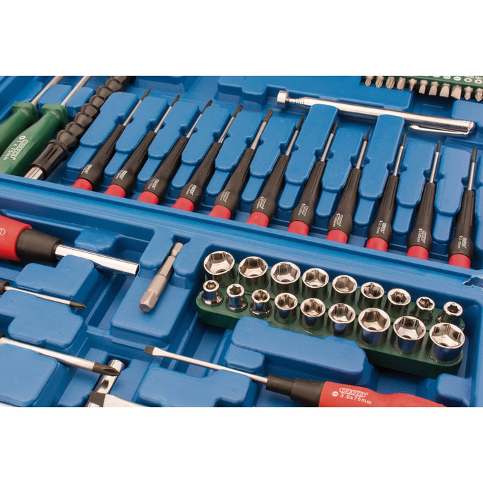Draper Screwdriver, Socket and Bit Set, Blue (70 Piece) - 865/70