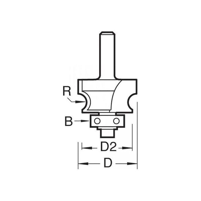 Trend 9/71 x 1/4 TCT Bearing Guided Corner Bead Cutter 3.2 Radius Trend - Town Tools