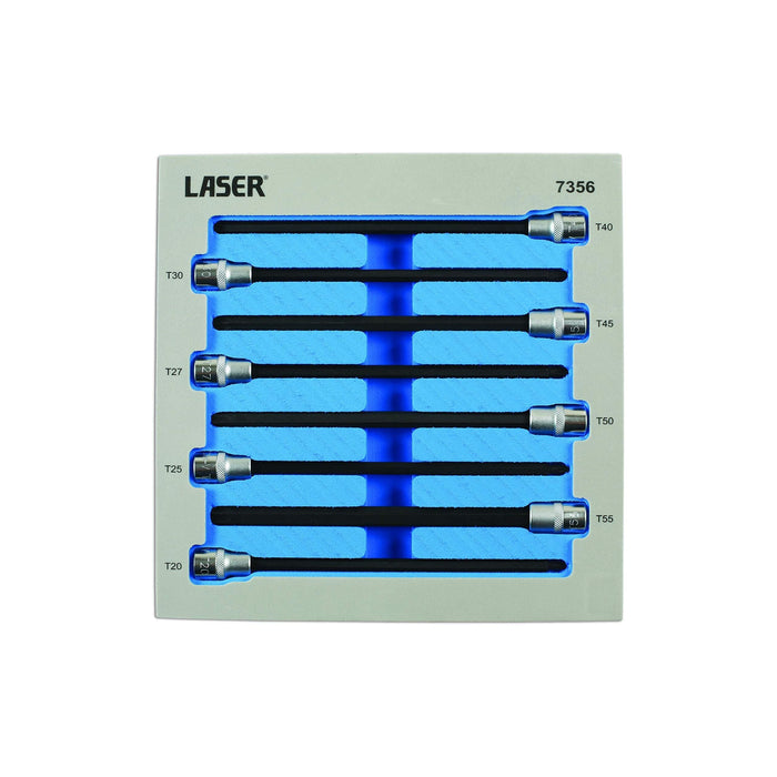 Laser Extra Long Star Socket Bit Set 3/8"D 8pc 7356