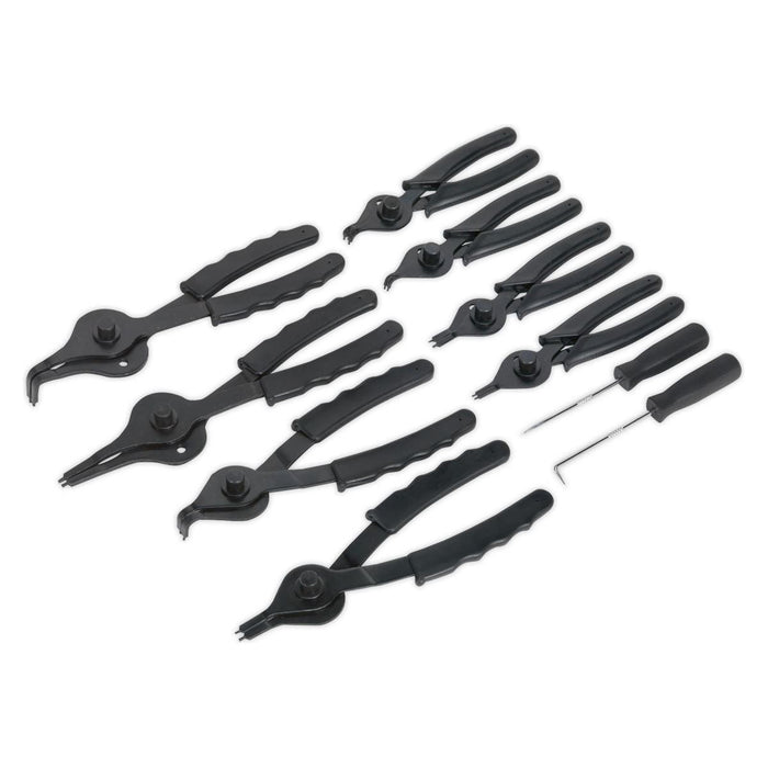 Sealey Circlip Pliers Set 10pc Internal/External S01064 Siegen by Sealey - Town Tools 