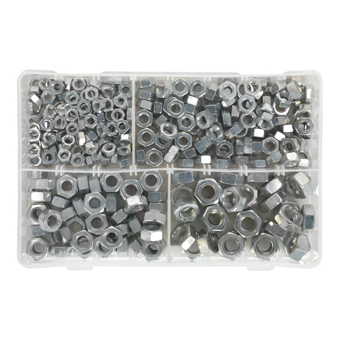 Sealey Steel Nut Assortment 1/4"-1/2"UNC 320pc AB030SN Sealey - Town Tools 