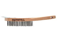 Faithfull Lightweight Scratch Brush with Scraper, Four Row