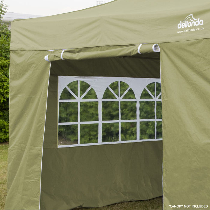 Dellonda Side Walls/Doors/Windows for Gazebo/Marquee Fits 2 x 2m Models - Beige