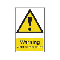 Scan Warning Anti Climb Paint - PVC Sign 200 x 300mm