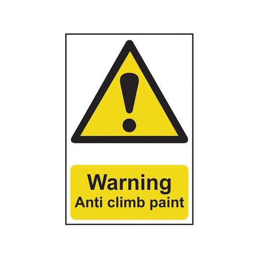 Scan Warning Anti Climb Paint - PVC Sign 200 x 300mm Scan - Town Tools