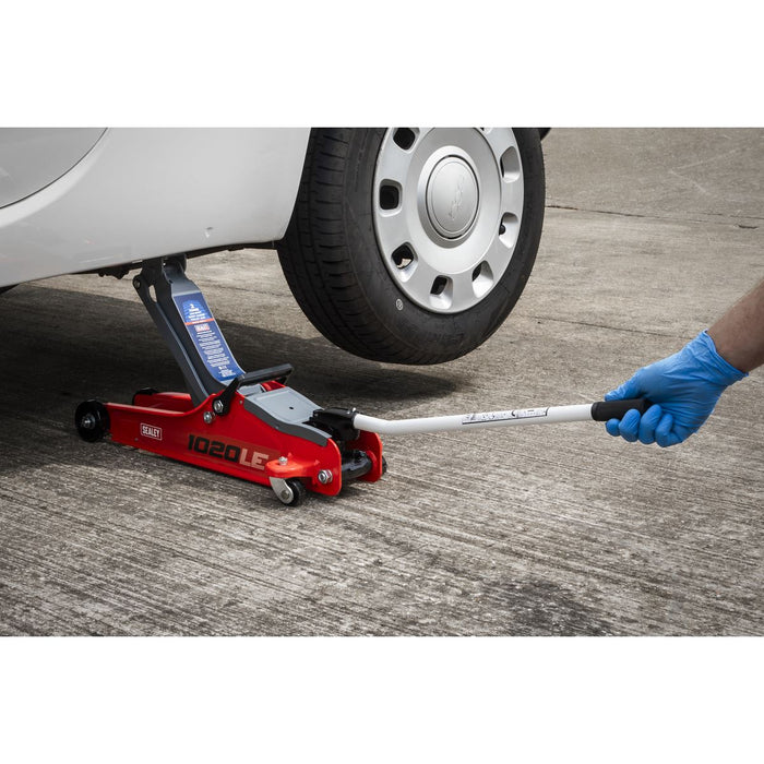 Sealey Low Profile Short Chassis Trolley Jack 2 Tonne - Red 1020LE Sealey - Town Tools 