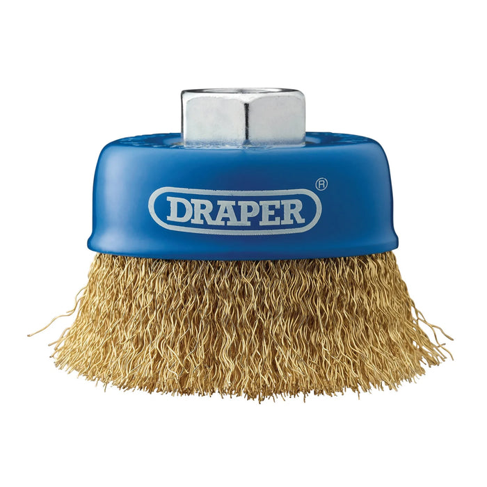 Draper Brassed Steel Crimped Wire Cup Brush, , M14 65-125mm