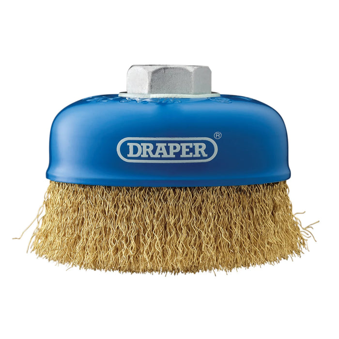 Draper Brassed Steel Crimped Wire Cup Brush, , M14 65-125mm
