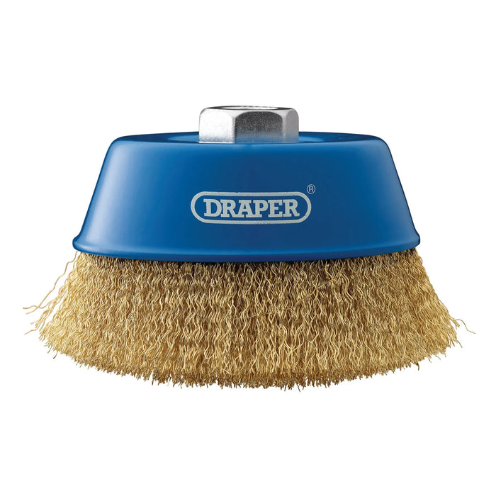 Draper Brassed Steel Crimped Wire Cup Brush, , M14 65-125mm