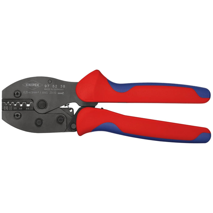 KNIPEX 97 52 38 SB PreciForce® Crimping Pliers, 0.25 — 6.0 mm² Capacity, 220mm