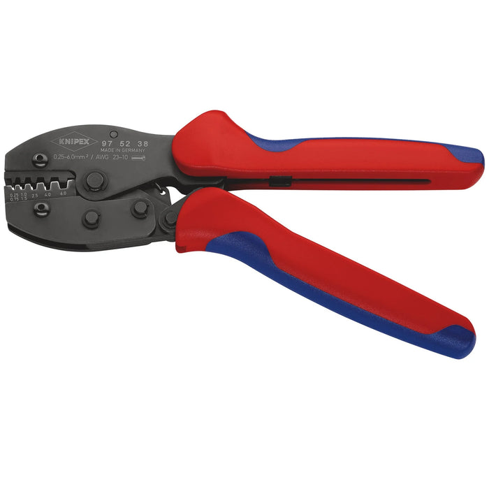 KNIPEX 97 52 38 SB PreciForce® Crimping Pliers, 0.25 — 6.0 mm² Capacity, 220mm