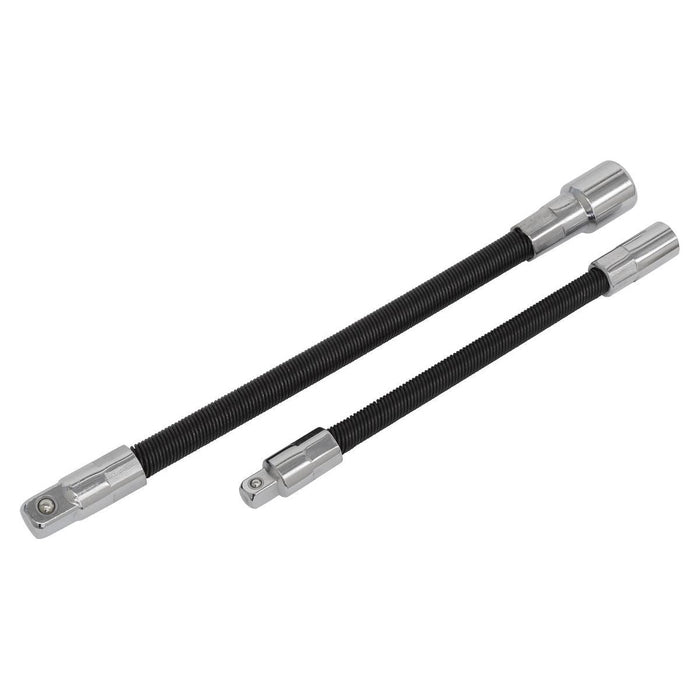 Sealey Flexible Extension Adaptor Set 2pc 1/4"Sq x 150mm & 3/8"Sq x 200mm AK7341 Sealey - Town Tools 