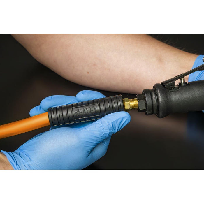 Sealey High-Visibility Hybrid Air Hose with 1/4"BSP Unions 5m x 8mm AHHC5 Sealey - Town Tools 