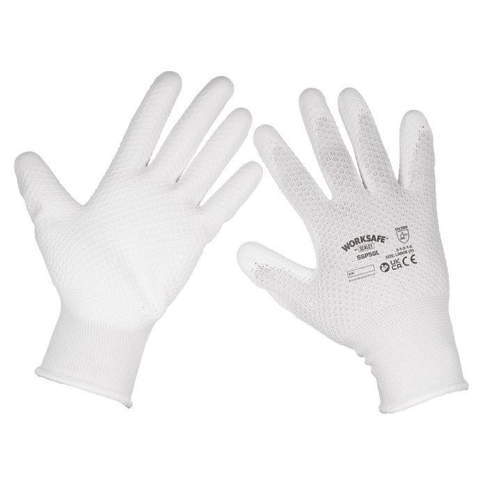 Worksafe Worksafe White Precision Grip Gloves, Large - Pair SSP50L Worksafe - Town Tools 