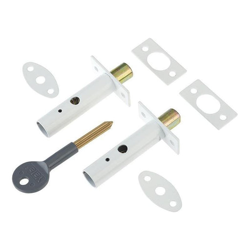 Yale Locks PM444 Door Security Bolts White Finish Visi of 2 Yale Locks - Town Tools
