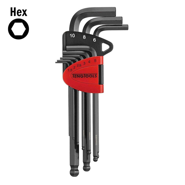 Teng Tools Ball Point Hex Key Set CR-MO 9 Pieces Teng Tools - Town Tools 