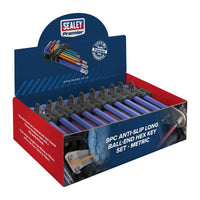 Premier Long Colour-Coded Ball-End Hex Key Set 9pc - Display Box of 10