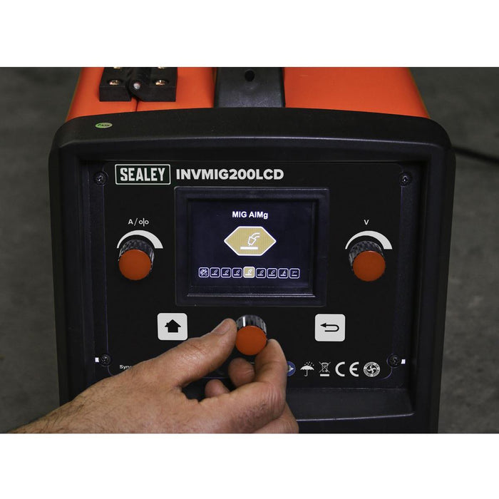 Sealey Inverter Welder MIG TIG & mmA 200A with LCD Screen INVMIG200LCD Sealey - Town Tools 