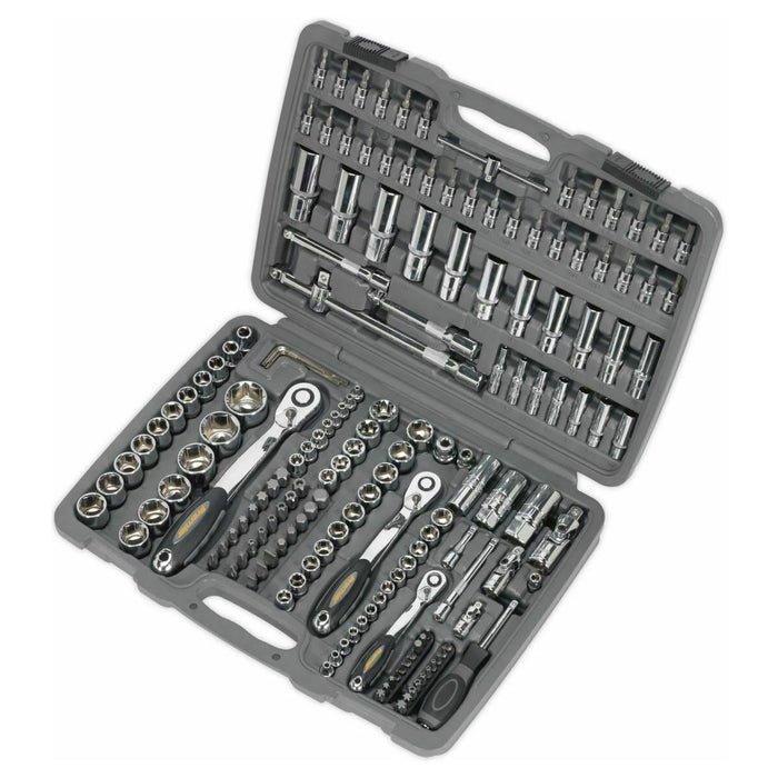 Sealey Socket Set 172pc 1/4",3/8" & 1/2"Sq Dr 6pt WallDrive Metric AK7955 Sealey - Town Tools 