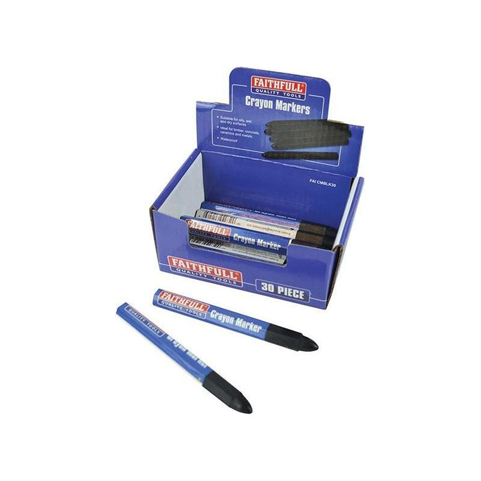 Faithfull Crayon Marker Black (CDU 30) Faithfull - Town Tools