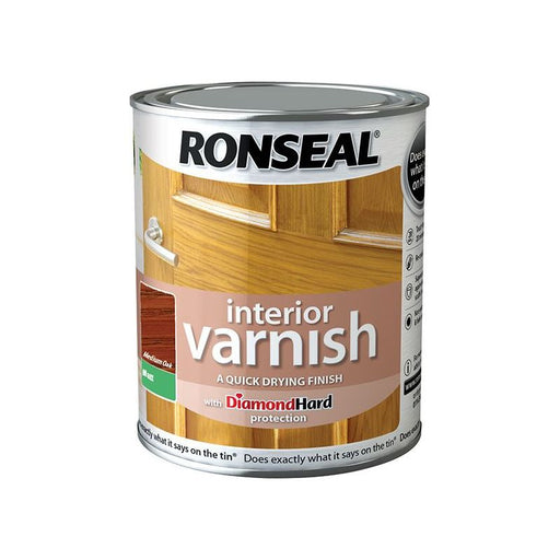 Ronseal Interior Varnish Quick Dry Matt Medium Oak 750ml Ronseal - Town Tools