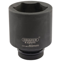 Draper Expert HI-TORQ 6 Point Deep Impact Socket, 1" Sq. Dr., 60mm