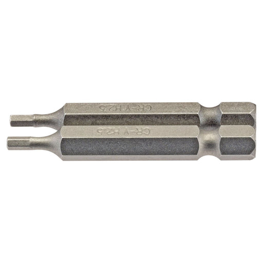 Draper Hexagonal Insert Bit, 2.5mm, 1/4" Hex, 50mm Long (Pack of 2) 64246 Draper - Town Tools 