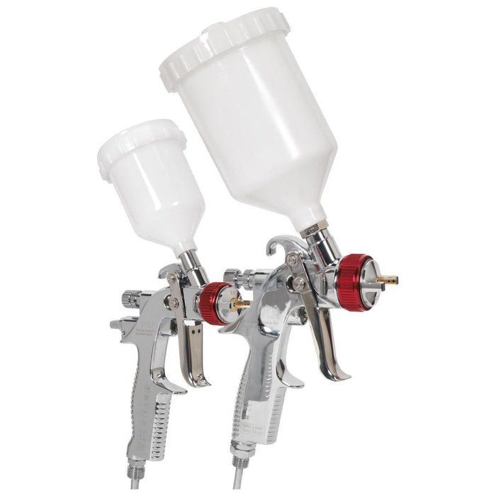 Sealey HVLP Gravity Feed Top Coat/Touch-Up Spray Gun Set HVLP774 Sealey - Town Tools 