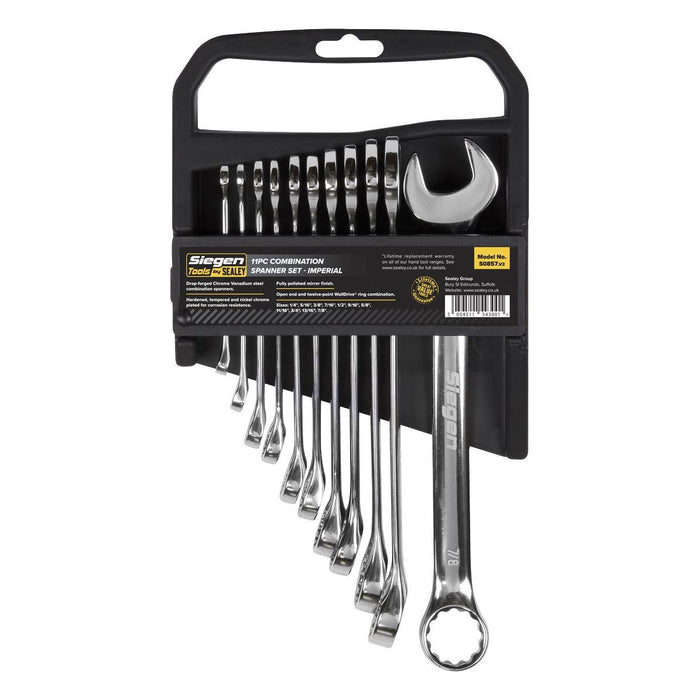 Sealey Combination Spanner Set 11pc Imperial S0857 Siegen by Sealey - Town Tools 