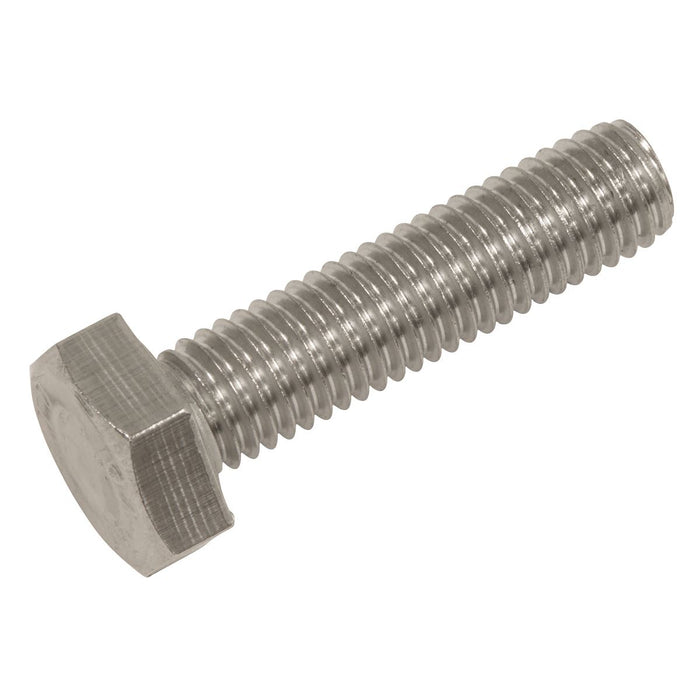 Sealey Stainless Steel Hex Head Set Screw DIN 933 - M10 X 40 A2 - Pack of 25 Sealey - Town Tools 