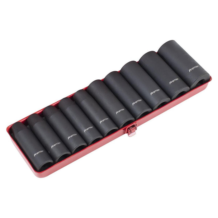 Sealey Premier Premier Deep Impact Socket Set 1/2"Sq Drive 10pc AK58/11M Sealey Premier - Town Tools 
